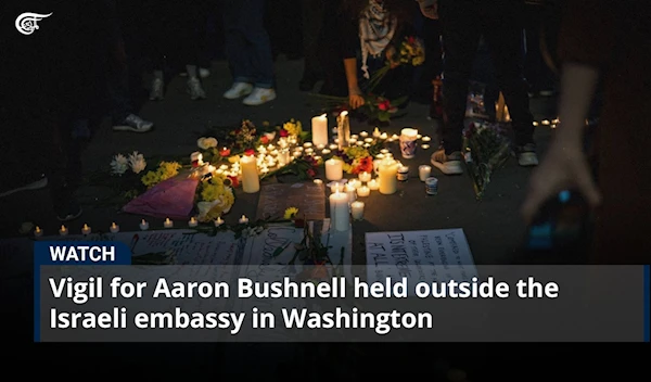 Vigil for Aaron Bushnell held outside the Israeli embassy in Washington