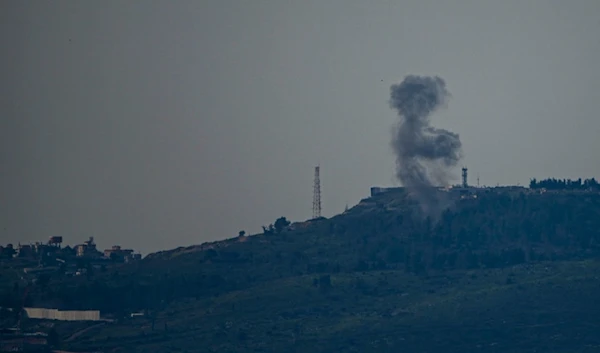 Smoke rises in an Israeli military outpost in Northern occupied following a rocket strike from southern Lebanon, Tuesday, Feb. 27, 2024 (AP Photo)