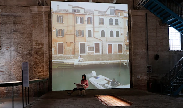 An installation by Rozana Montiel, at the Biennale International Architecture exhibition, in Venice, Italy, Wednesday, May 23, 2018. (AP)