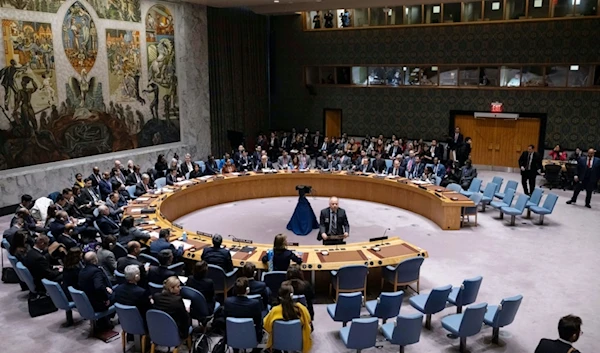 The UN Security Council meets at United Nations headquarters, Tuesday, Jan. 23, 2024. (AP Photo/Yuki Iwamura)