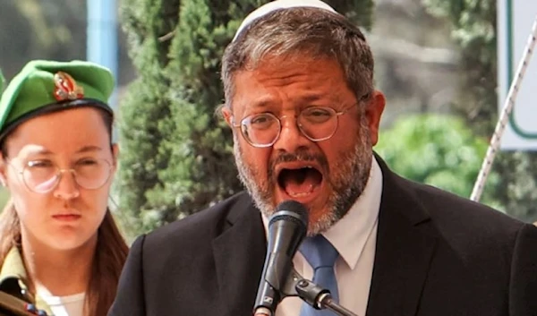 Israeli police minister Itamar Ben-Gvir speaking at an event in 2023. (AFP via Getty Images)