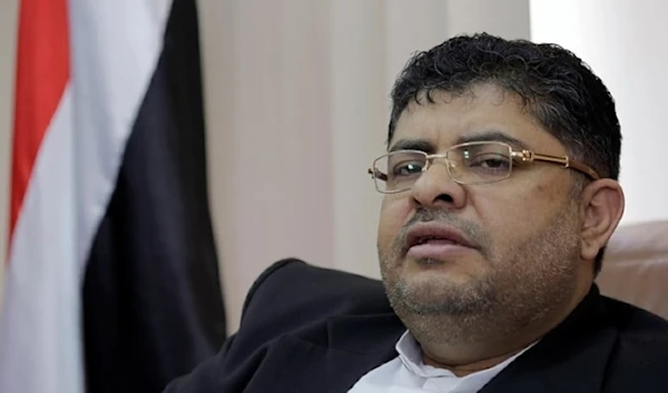 Mohammed Ali al-Houthi, a member of Yemen's Supreme Political Council, speaks to a reporter during an interview with AP in Sanaa, Yemen, on Tuesday March 19, 2019. (AP)