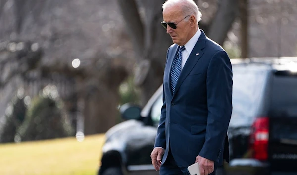 President Joe Biden walks to board Marine One on the South Lawn of the White House, Thursday, Feb. 8, 2024, in Washington. (AP Photo/Evan Vucci)