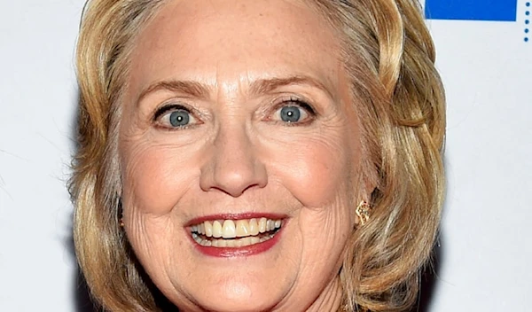 Former First Lady of the US Hillary Clinton poses backstage before her conversation with Kara Swisher at the 92nd Street Y on Friday, Oct. 26, 2018, in New York, US. (AP)