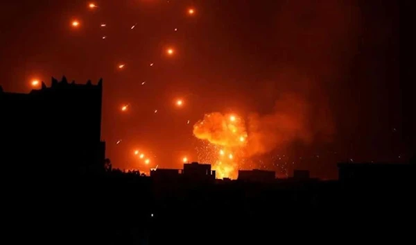 Two new raids launched by the US-UK aggression on Yemen, February 8, 2024. (Social Media/X)