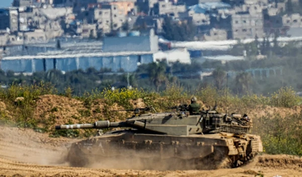 Israeli soldiers drive a tanks in the Gaza Strip, Sunday, March 10, 2024 (AP Photo)