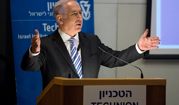 Israeli Prime Minister Benjamin Netanyahu gestures as he speaks to students at the Technion, a technology school in Haifa, occupied Palestine, Thursday, Nov. 18. 2010.(AP)