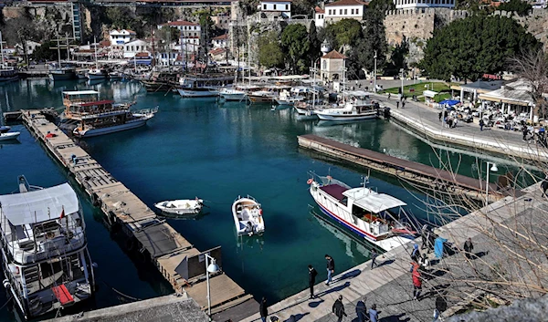 A general view of the Kaleici marina in Antalya, southern Turkey, March 12,2022. (AFP)