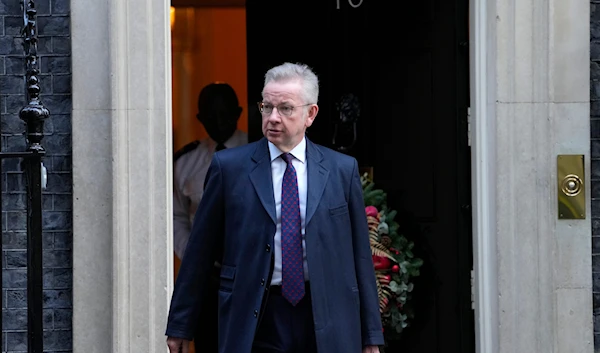 Michael Gove, Britain's Secretary of State for Levelling Up, Housing and Communities leaves 10 Downing Street in London, Wednesday, Dec. 6, 2023. (AP)