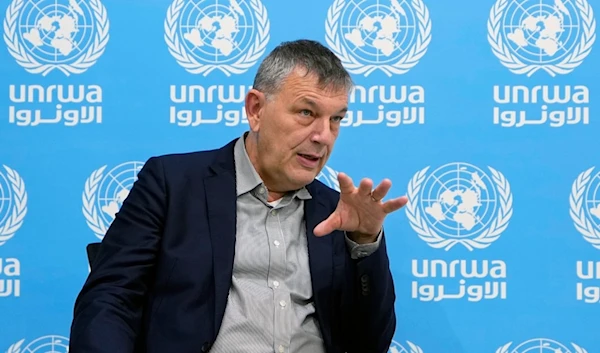 The Commissioner-General of the U.N. agency for Palestinian refugees, Philippe Lazzarini, speaks during an interview with The Associated Press at the UNRWA headquarters in Beirut, Lebanon, Wednesday, Dec. 6, 2023 (AP)