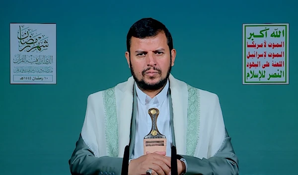 Yemeni Ansar Allah Leader Sayyed Abdul-Malik al-Houthi during a speech on March 21, 2024 (Social media)