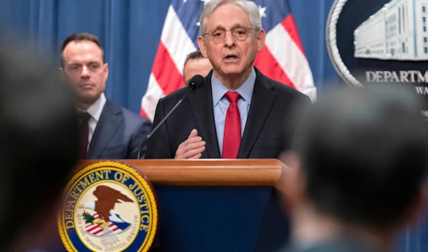 Attorney General Merrick Garland speaks during a news conference at the Department of Justice headquarters in Washington, Thursday, March 21, 2024.(AP)