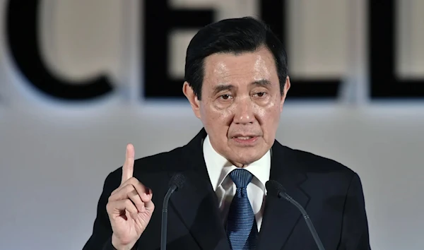 Former Taiwan president Ma Ying-jeou speaking at an event. (AFP via Getty Images)