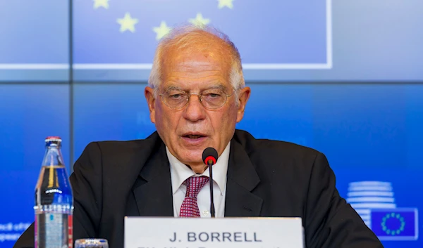 European Union foreign policy chief Josep Borrell speaks during a media conference after a meeting of EU foreign ministers at the European Council building in Luxembourg, Monday, Oct. 12, 2020. (AP)