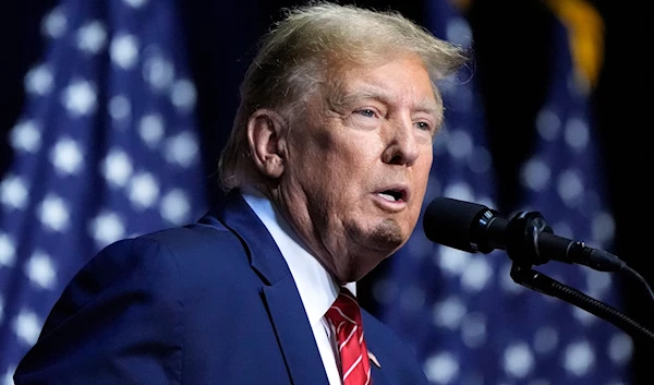 Republican presidential candidate former President Donald Trump speaks at a campaign rally on March 9, 2024, in Rome Ga.(AP)