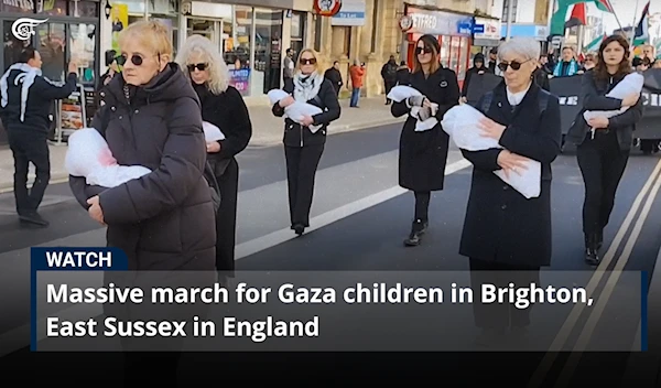 Massive march for Gaza children in Brighton, East Sussex in England