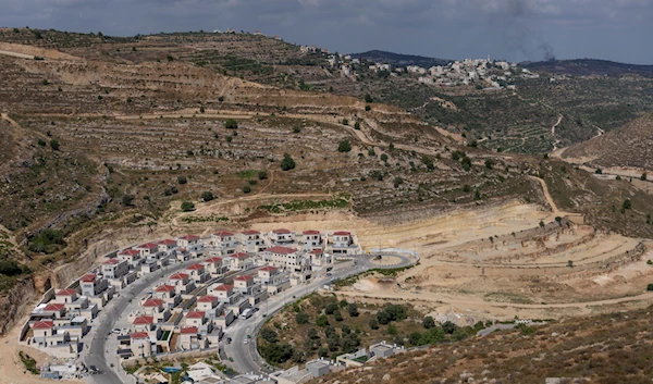 New illegal settlement projects are seen in the West Bank Israeli settlement of "Givat Ze'ev", on June 18, 2023. (AP)