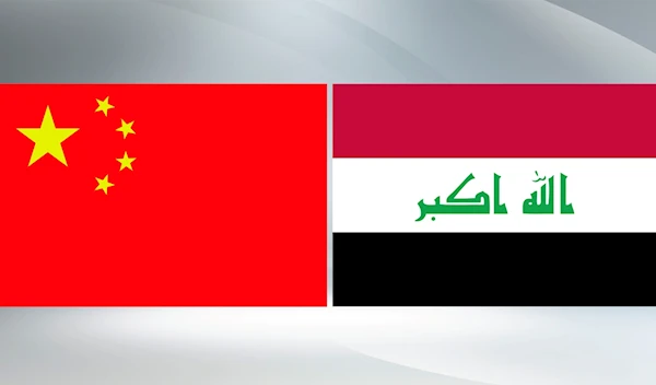 The flag of China and Iraq side by side (CGTN)