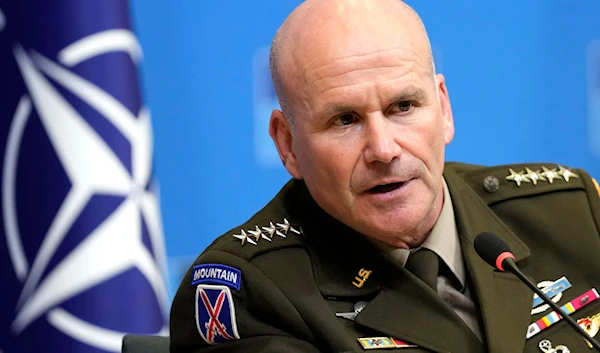 Supreme Allied Commander Europe, Gen. Christopher Cavoli addresses a media conference at NATO headquarters in Brussels, Jan. 18, 2024. (AP)