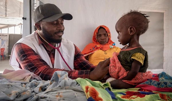 Sudanese Children suffering from malnutrition are treated at an MSF clinic in Metche Camp, Chad, near the Sudanese border, Saturday, April 6, 2024. (AP)