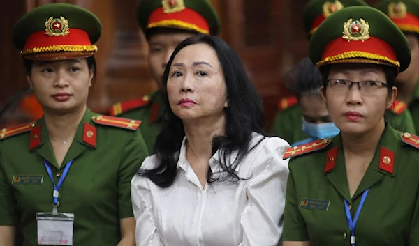 Vietnamese property tycoon Truong My Lan, center, at a court in Ho Chi Minh city on April 11, 2024. (AFP)