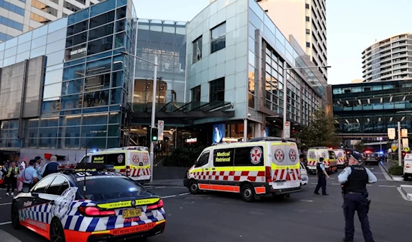 Police cordon off the Westfield Bondi Junction shopping mall after a stabbing incident in Sydney on April 13, 2024. (AFP)