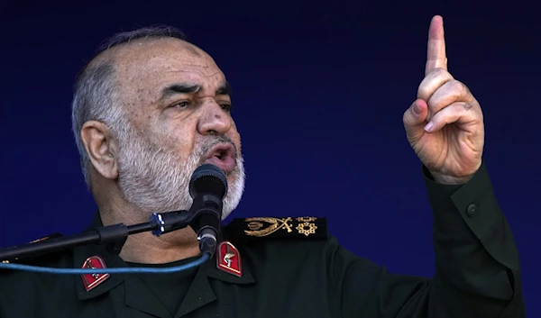 Chief Commander of Iran'sIRGC, Hossein Salami, addresses the funeral ceremony of the victims of a bomb explosion on Jan 3, 2024, in the city of Kerman about 820 km southeast of the capital Tehran, Iran, Jan 5, 2024. (AP)