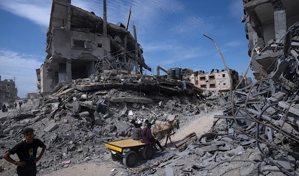 Palestinians find their home city unrecognizable in Khan Younis, southern Gaza Strip, April 8, 2024.(AP)