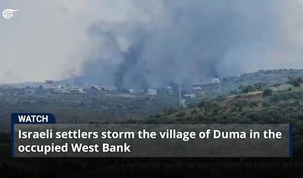 Israeli settlers storm the village of Duma in the occupied West Bank