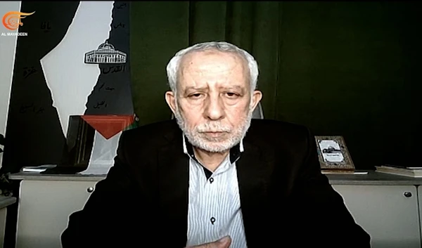 Palestinian Islamic Jihad deputy Secretary-General Mohammad al-Hindi during an interview with Al Mayadeen, April 16, 2024 (Screengrab)