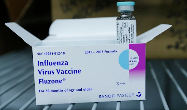 A flu vaccine for those three years old and older is displayed for a photographer in the storage refrigerator at the Oklahoma City-County Health Department in Oklahoma City, Thursday, Jan. 10, 2013. (AP)