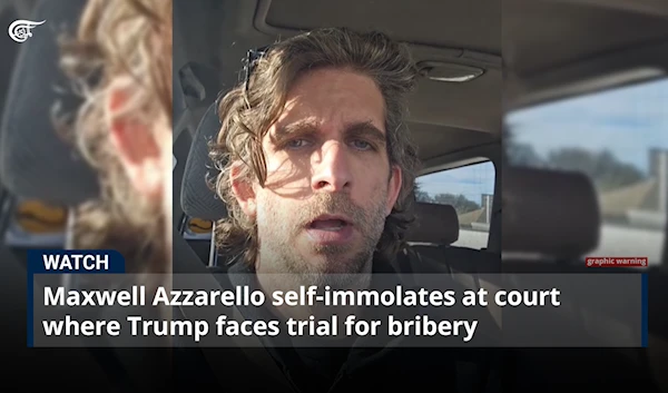 Maxwell Azzarello self-immolates at court where Trump faces trial for bribery