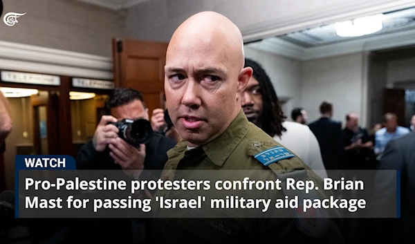 ProPalestine protesters confront Rep. Brian Mast for passing 'Israel' military aid package