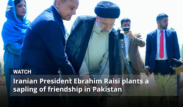 Iranian President Ebrahim Raisi plants a sapling of friendship in Pakistan