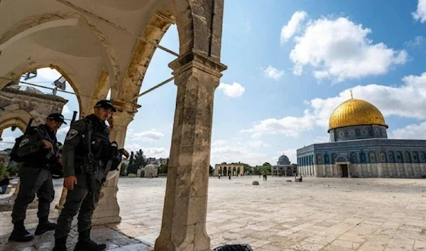 IOF deployed to al-Aqsa Mosque compound in occupied Palestine on June 18, 2023. (AFP via Getty Images)