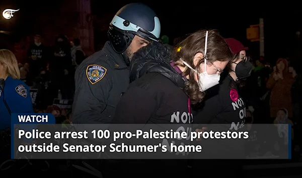 Police arrest 100 pro-Palestine protestors outside Senator Schumer's home