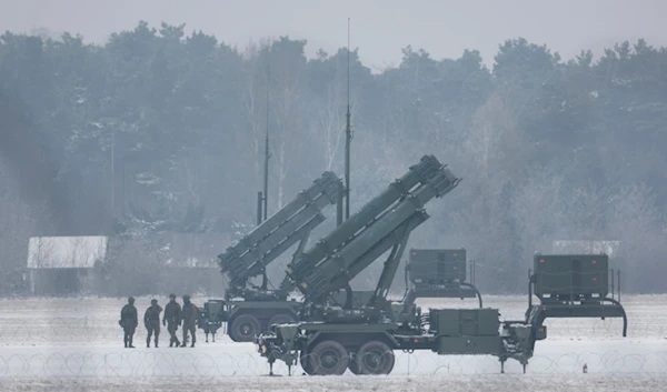 Patriot missile launchers acquired from the U.S. last year are seen deployed in Warsaw, Poland, on Feb. 6, 2023 (AP)