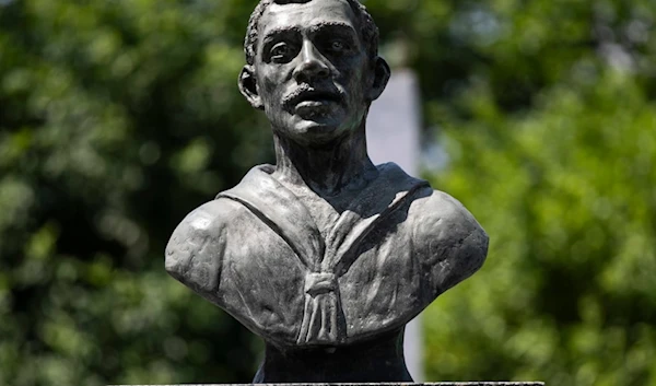 A statue honoring João Cândido, a black sailor who led a revolt against physical punishment of Brazilian navy soldiers in the beginning of the 20th century, in Rio de Janeiro state, Brazil, Thursday, Dec. 21, 2023. (AP)