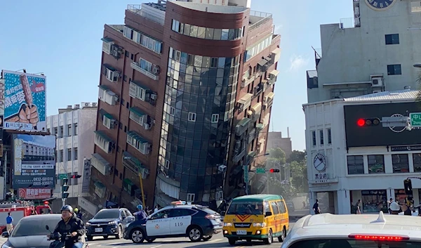 A collapsed building in Taiwan following the earthquake on April 3, 2024 (Social Media)