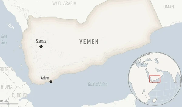 This is a locator map for Yemen with its capital, Sanaa. (AP)