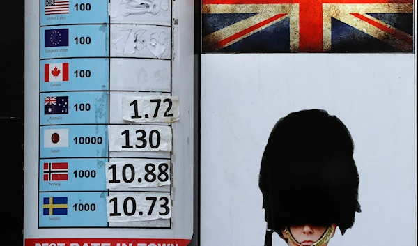 In this Wednesday, Oct. 12, 2016 file photo, a currency exchange board with washed out rates in London. (AP)