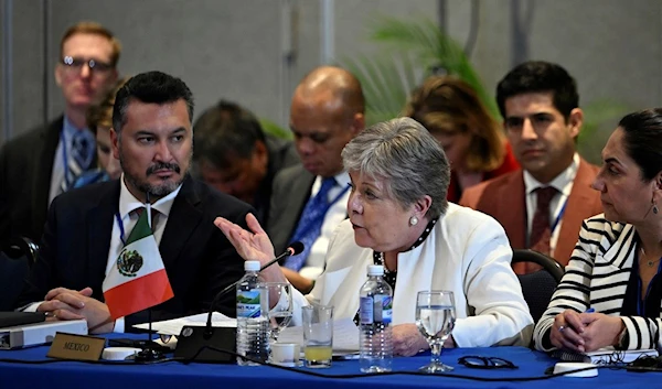 Mexico's Foreign Minister Alicia Barcena speaks speaks at a meeting on Haiti at the Conference of Heads of Government of the Caribbean Community (CARICOM) in Kingston, Jamaica, March 11, 2024. (AP)