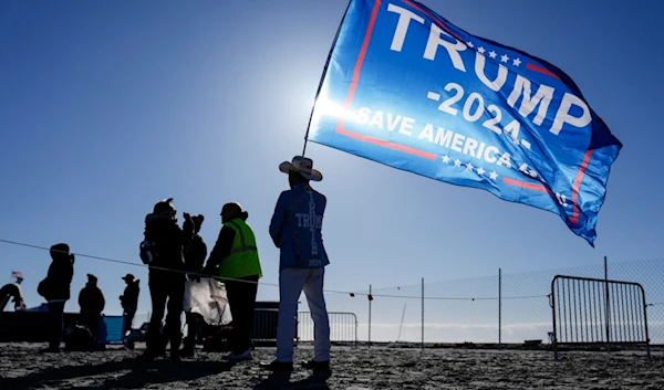 People gather ahead of a campaign rally for Republican presidential candidate former President Donald Trump in Wildwood, N.J., Saturday, May 11, 2024. (AP Photo/Matt Rourke)