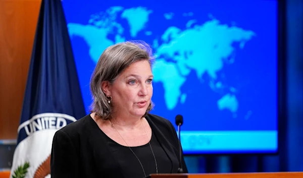 State Department Under Secretary for Public Affairs Victoria J. Nuland speaks during a briefing at the State Department in Washington, Thursday, Jan. 27, 2022. (AP Photo/Susan Walsh, Pool)