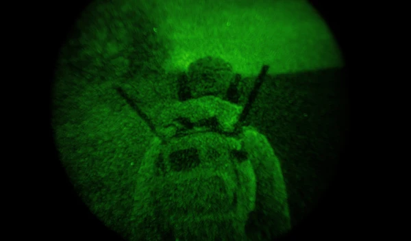 A Ukrainian serviceman from the Mountain Assault Brigade, carries a portable electronic warfare at the frontline in Soledar direction, Donetsk region April 6, 2024. (AP)