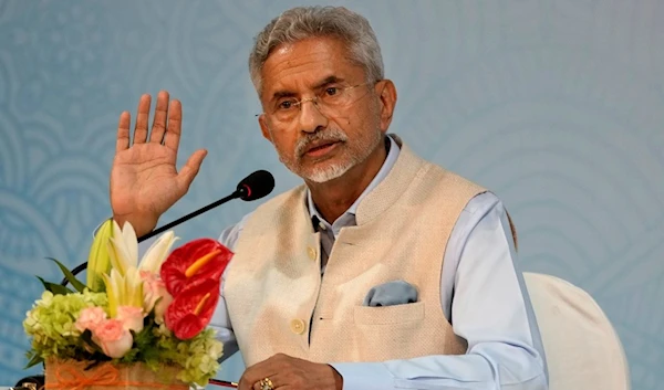 Indian Foreign Minister S. Jaishankar addresses a press conference at the end of the Shanghai Cooperation Organization (SCO) council of foreign ministers' meeting, in Goa, India, May 5, 2023. (AP)