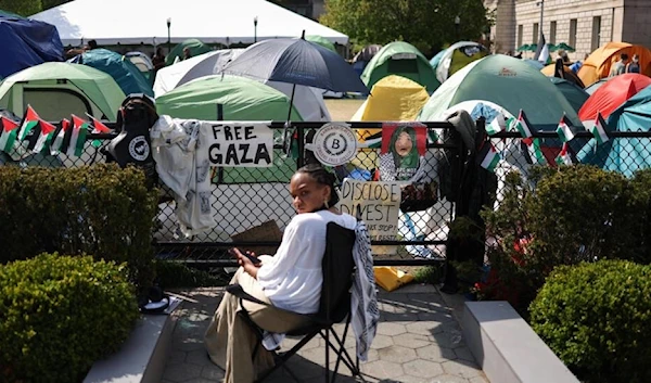 The pro-Palestinian encampment at the Columbia University on April 28, 2024 in New York City © (AFP)