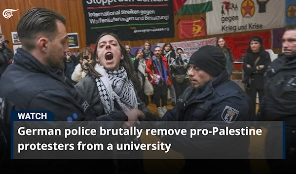 German police brutally remove pro-Palestine protesters from a university