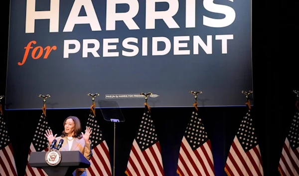 Vice President Kamala Harris delivers remarks at a campaign event in Pittsfield, Mass., Saturday, July 27, 2024. (AP Photo/Stephanie Scarbrough, Pool)