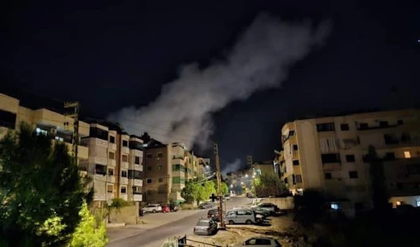 An image showing the smoke rising after an Israeli raid hit a residential building in Bqosta, Sidon, in Lebanon, on Sunday, October 12, 2024. (Social media)